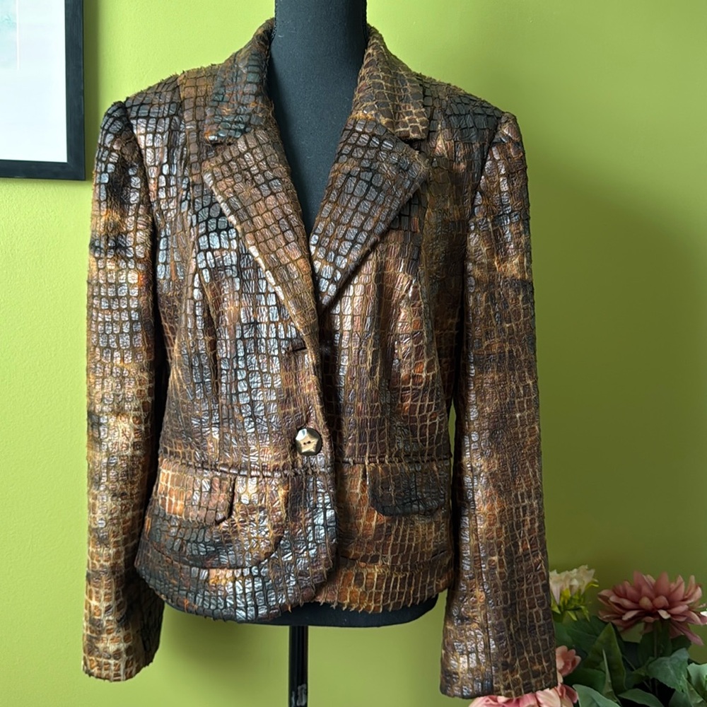 Insight Brown Blazer with Metallic Sheen